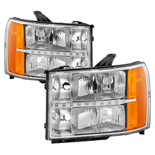 画像をギャラリービューアに読み込む, xTune GMC Sierra 07-13 Headlights with Daytime LED Running Light - Chrome HD-JH-GSIE07-LED-C