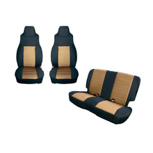 画像をギャラリービューアに読み込む, Rugged Ridge Seat Cover Kit Black/Tan 03-06 Jeep Wrangler TJ