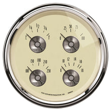画像をギャラリービューアに読み込む, AutoMeter Gauge Quad 5in. 0 Ohm(e) to 90 Ohm(f) Elec Prestige Antique. Ivory