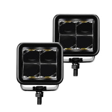画像をギャラリービューアに読み込む, Go Rhino Xplor Blackout Series Cube LED Spot Light Kit (Surface/Threaded Stud Mnt) 2x2 - Blk (Pair)