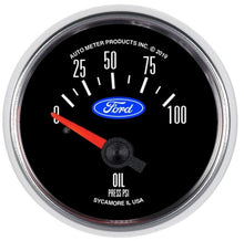画像をギャラリービューアに読み込む, Autometer Ford 2-1/16in. 100 PSI Electric Oil Pressure Gauge