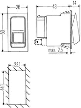 画像をギャラリービューアに読み込む, Hella Switch Rocker Spst W/ Loc Light