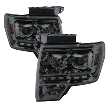 画像をギャラリービューアに読み込む, xTune Ford F150 09-14 Projector Headlights Halogen Model Only LED Halo Smoked PRO-JH-FF15009-CFB-SM