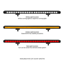 画像をギャラリービューアに読み込む, Go Rhino Xplor Flash Series Sgl Multi Function LED Light Bar (Track Mount) 10in. - Blk