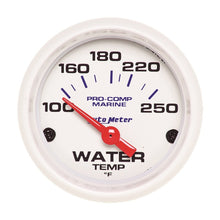 画像をギャラリービューアに読み込む, Autometer Marine White Gauge 2-1/16in Electric Water Temperature Gauge 100-250 Deg F