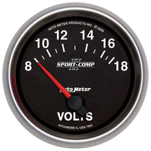 画像をギャラリービューアに読み込む, Autometer Sport-Comp II 2-5/8in 18V Electrical Voltmeter Gauge