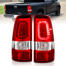 画像をギャラリービューアに読み込む, ANZO 1999-2002 Chevy Silverado 1500 LED Taillights Plank Style Chrome With Red/Clear Lens