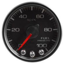画像をギャラリービューアに読み込む, Autometer Spek-Pro Gauge Fuel Press 2 1/16in 100psi Stepper Motor W/Peak &amp; Warn Blk/Blk