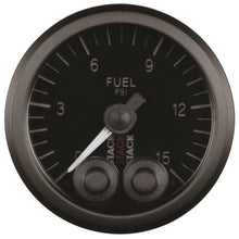 画像をギャラリービューアに読み込む, Autometer Stack 52mm 0-15 PSI 1/8in NPTF Male Pro-Control Fuel Pressure Gauge - Black