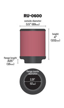 画像をギャラリービューアに読み込む, K&amp;N Filter Universal Rubber Filter 2 1/4 inch Flange 3 1/2 inch OD 4 inch Height