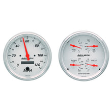 画像をギャラリービューアに読み込む, AutoMeter Gauge Kit 2 Pc. Quad &amp; Speedometer 5in. Arctic White
