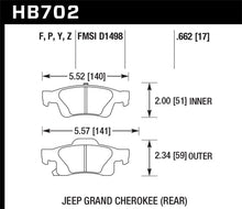 画像をギャラリービューアに読み込む, Hawk 11-12 Dodge Durango / 11-12 Jeep Grand Cherokee Perf Ceramic Rear Street Brake Pads