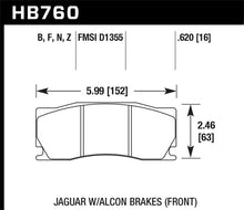 画像をギャラリービューアに読み込む, Hawk 08 -12 Jaguar XKR (w/ Alcon Brakes) Performance Ceramic Street Front Brake Pads