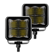 画像をギャラリービューアに読み込む, Go Rhino Xplor Blackout Series Cube LED Flood Light Kit (Surface/Threaded Stud Mnt) 3x3 - Blk (Pair)