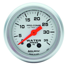 画像をギャラリービューアに読み込む, Autometer Ultra-Lite 52mm 35 PSI Mechanical Water Pressure Gauge