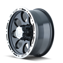 画像をギャラリービューアに読み込む, ION Type 174 16x8 / 5x139.7 BP / -5mm Offset / 108mm Hub Black/Machined Wheel