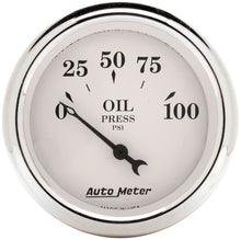 画像をギャラリービューアに読み込む, Auto Meter 2-1/16in 100PSI Electronic Oil Pressure Old Tyme White Gauge