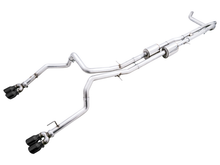 画像をギャラリービューアに読み込む, AWE Tuning 22-23 GMC Sierra 1500 AT4X 6.2L 0FG Catback Split Dual (Flat Bumper) - Diamond Black Tips