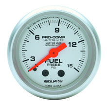 画像をギャラリービューアに読み込む, Autometer Ultra-Lite 52mm 0-15 PSI Mechanical Fuel Pressure Gauge