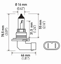画像をギャラリービューアに読み込む, Hella Bulb 9006 12V 55W P22D T4 +50 (2)
