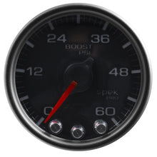 画像をギャラリービューアに読み込む, Autometer Spek-Pro Gauge Boost 2 1/16in 60psi Stepper Motor W/Peak &amp; Warn Blk/Black