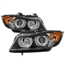 画像をギャラリービューアに読み込む, Spyder BMW E90 3-Series 06-08 4DR Headlights - Halogen Model Only - Black PRO-YD-BMWE9005V2-AM-BK