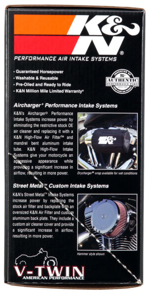 K&N 08-10 Harley-Davidson Touring Models Performance Intake Kit - Bright Aluminized