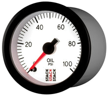 画像をギャラリービューアに読み込む, Autometer Stack 52mm 0-100 PSI 1/8in NPTF Male Pro Stepper Motor Oil Pressure Gauge - White