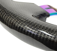 画像をギャラリービューアに読み込む, NRG Carbon Fiber Steering Wheel (350mm / 1.5in. Deep) Neochrome 3-Spoke Design w/Slit Cuts