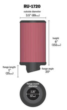 画像をギャラリービューアに読み込む, K&amp;N Filter Universal Rubber Round Air Filter 20 Deg Flange Angle 2.25in Flange ID x 3.5in OD x 6in H