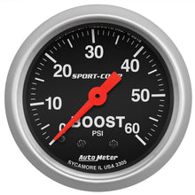 画像をギャラリービューアに読み込む, AutoMeter 2-1/16in 0-60 PSI Mechanical Sport-Comp Boost Pressure Gauge