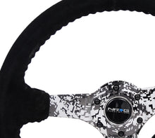 画像をギャラリービューアに読み込む, NRG Reinforced Steering Wheel (350mm / 3in. Deep) Blk Suede w/Hydrodipped Digi-Camo Spokes