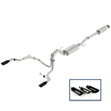 画像をギャラリービューアに読み込む, Ford Racing 15-18 F-150 5.0L Cat-Back Touring Exhaust System - Rear Exit Black Chrome Tips