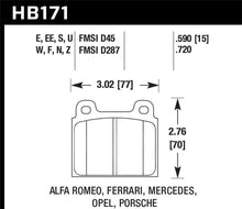 画像をギャラリービューアに読み込む, Hawk 1987 Volkswagen Scirocco 1.8L Base Front ER-1 Brake Pads