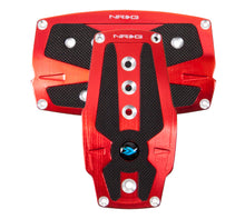 画像をギャラリービューアに読み込む, NRG Brushed Aluminum Sport Pedal A/T - Red w/Black Rubber Inserts