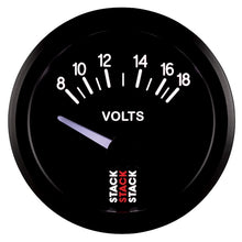 画像をギャラリービューアに読み込む, Autometer Stack Instruments 52mm 8-18V Electric Battery Voltage Gauge - Black