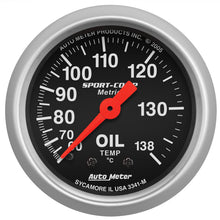 画像をギャラリービューアに読み込む, Autometer Sport 2in Oil Temp Metric, 60-140c. Mech