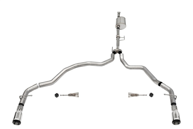 Corsa 2021-2025 Ford F-150 SuperCab/6.5in Bed 3.5L V6 Sport Cat-Back Dual Rear Exit-Polished