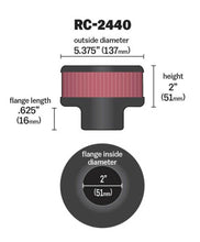 画像をギャラリービューアに読み込む, K&amp;N Universal Round Clamp-On Air Filter 2in. Flange / 5-3/8in. OD / 2in. Height