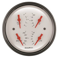 画像をギャラリービューアに読み込む, AutoMeter Gauge Quad 3-3/8in. 0 Ohm(e) to 90 Ohm(f)Elec Arctic White