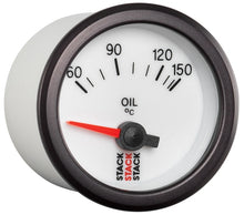 画像をギャラリービューアに読み込む, Autometer Stack 52mm 60-150 Deg C M10 Male Electric Oil Temp Gauge - White