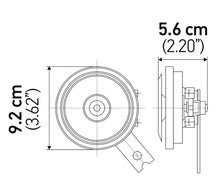 画像をギャラリービューアに読み込む, Hella Horn Bl Blk Disc Ht 92Mm 12V Univ