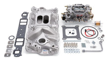 画像をギャラリービューアに読み込む, Edelbrock Manifold And Carb Kit Performer Eps Small Block Chevrolet 1957-1986 Natural Finish