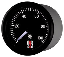 画像をギャラリービューアに読み込む, Autometer Stack 52mm 0-100 PSI 1/8in NPTF Male Pro Stepper Motor Oil Pressure Gauge - Black