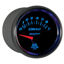 画像をギャラリービューアに読み込む, Autometer Cobalt 52mm 0-7 BAR Short Sweep Electric Oil Pressure Gauge