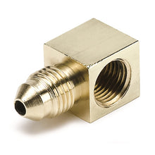 画像をギャラリービューアに読み込む, AutoMeter Fitting Adapter 90 Deg. 1/8in. NPT Female To -3AN Male Brass