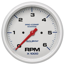 画像をギャラリービューアに読み込む, Autometer Marine White Ultra-Lite 5in In-Dash Tachometer 0-6K RPM