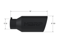 画像をギャラリービューアに読み込む, MBRP Universal Tip 8in OD Rolled End 5in Inlet 18in Length T304 - Black