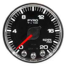 画像をギャラリービューアに読み込む, Autometer Spek-Pro Gauge Pyro. (Egt) 2 1/16in 2000f Stepper Motor W/Peak &amp; Warn Blk/Chrm