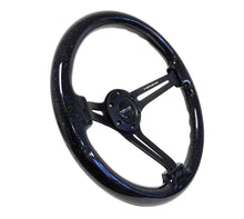 画像をギャラリービューアに読み込む, NRG Reinforced Steering Wheel (350mm / 3in. Deep) Black Multi Color Flake Wood w/ Black Matte Center